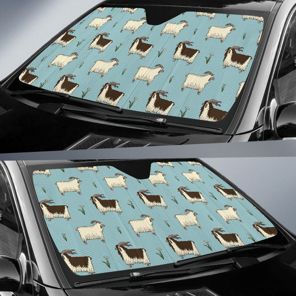 Goat Pattern Print Design 02 Car Sun Shade-JORJUNE.COM
