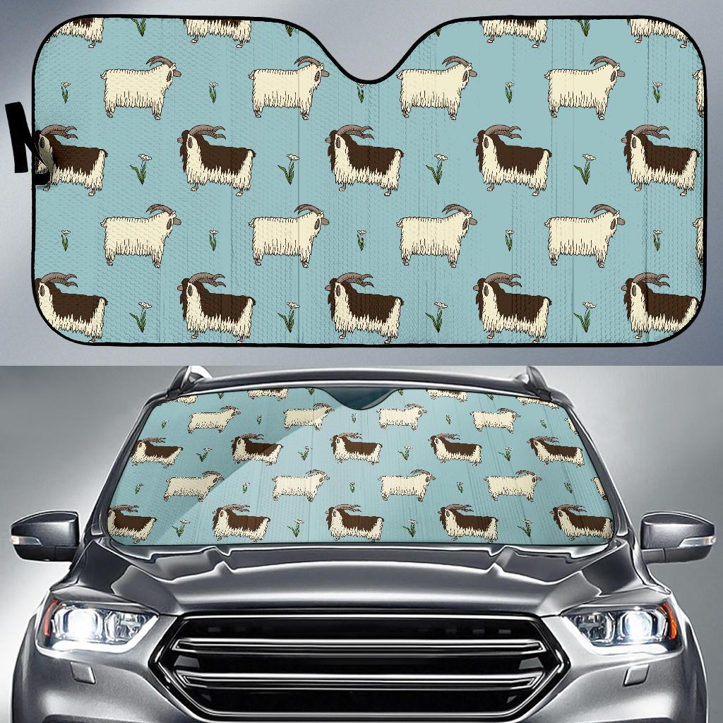 Goat Pattern Print Design 02 Car Sun Shade-JORJUNE.COM