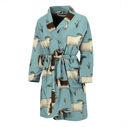 Goat Pattern Print Design 02 Men Bathrobe-JORJUNE.COM