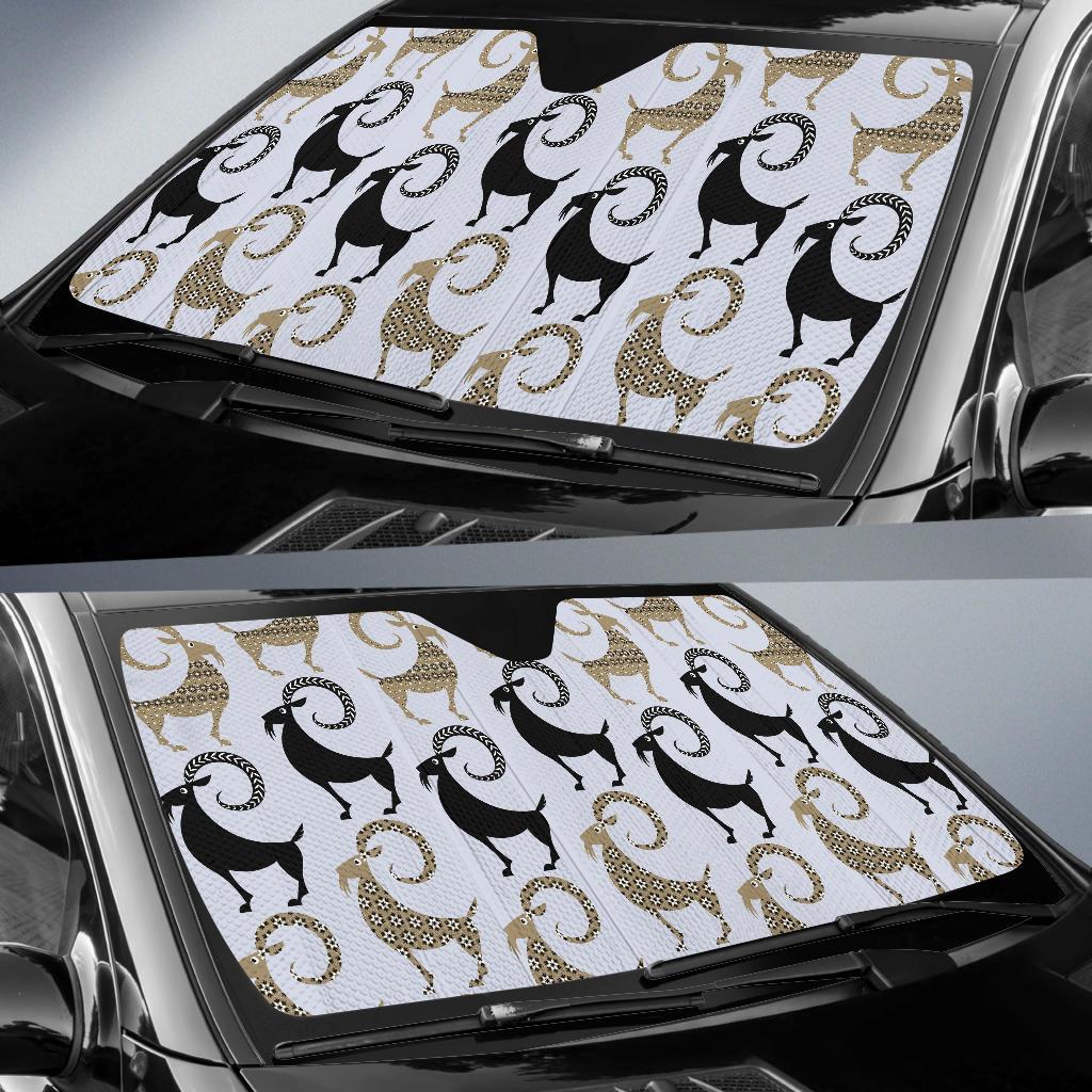 Goat Pattern Print Design 03 Car Sun Shade-JORJUNE.COM