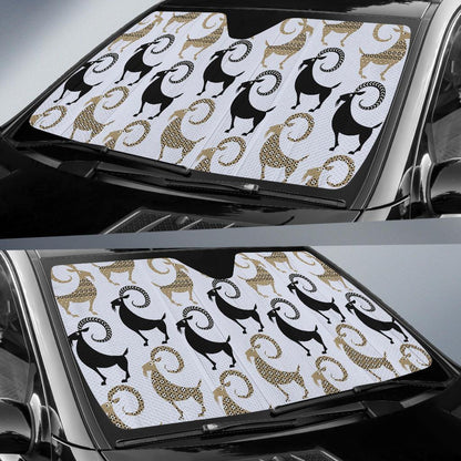 Goat Pattern Print Design 03 Car Sun Shade-JORJUNE.COM