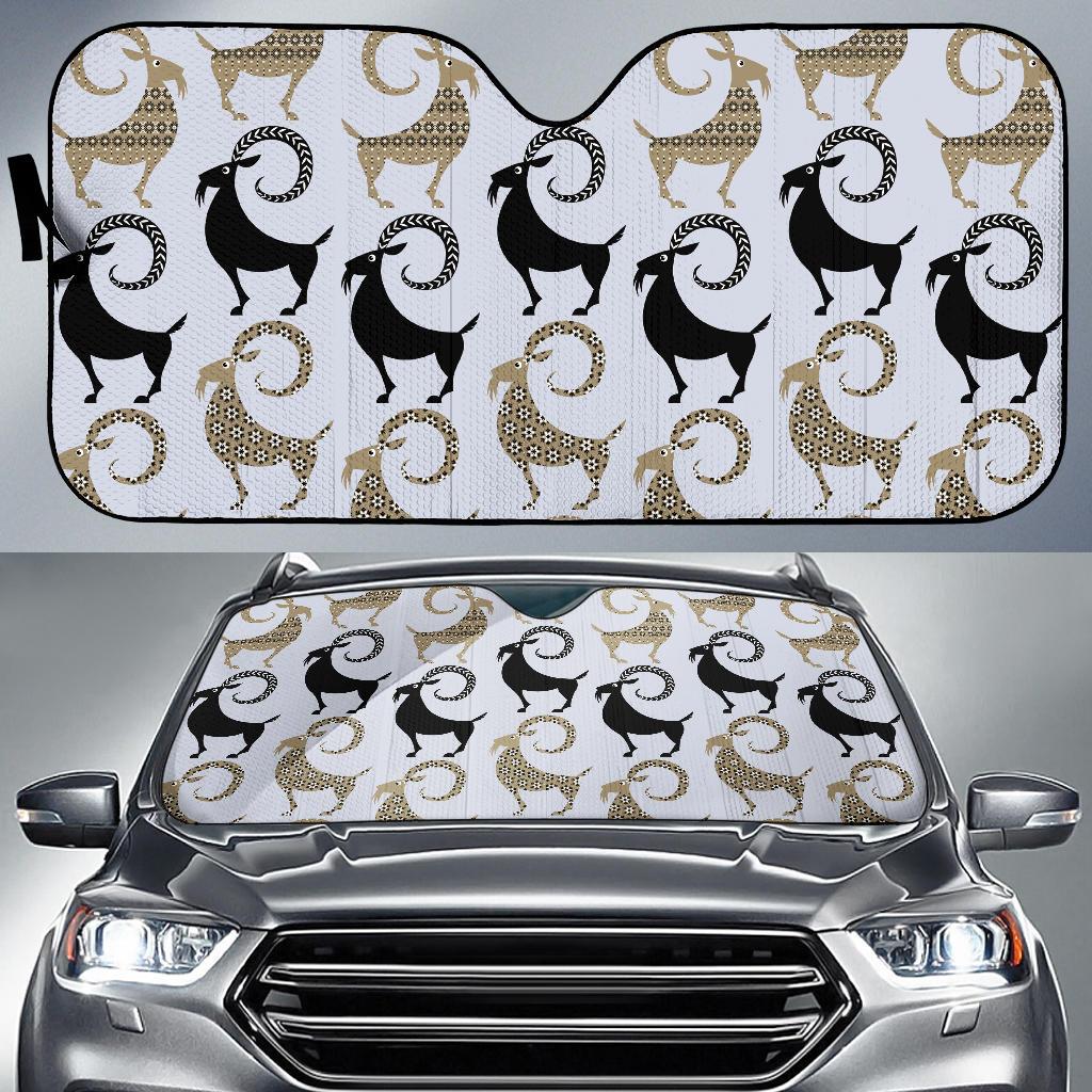 Goat Pattern Print Design 03 Car Sun Shade-JORJUNE.COM