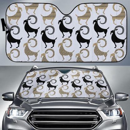 Goat Pattern Print Design 03 Car Sun Shade-JORJUNE.COM