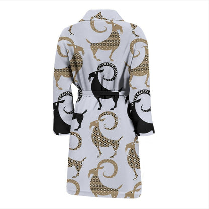 Goat Pattern Print Design 03 Men Bathrobe-JORJUNE.COM