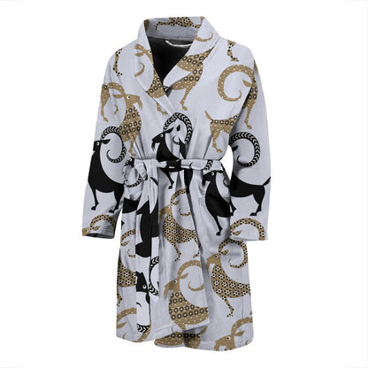 Goat Pattern Print Design 03 Men Bathrobe-JORJUNE.COM