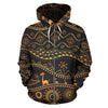 Gold African Design All Over Zip Up Hoodie