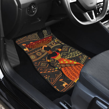 Gold African Design Car Floor Mats