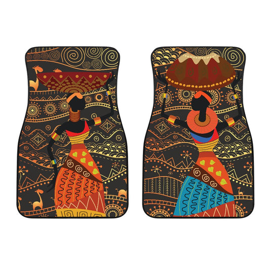 Gold African Design Car Floor Mats