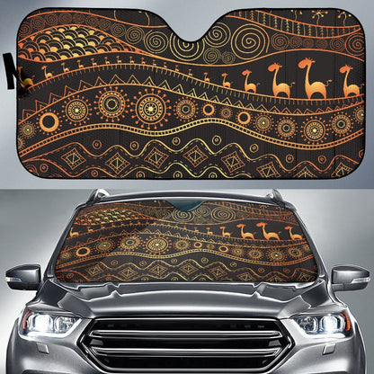 Gold African Design Car Sun Shade-JorJune