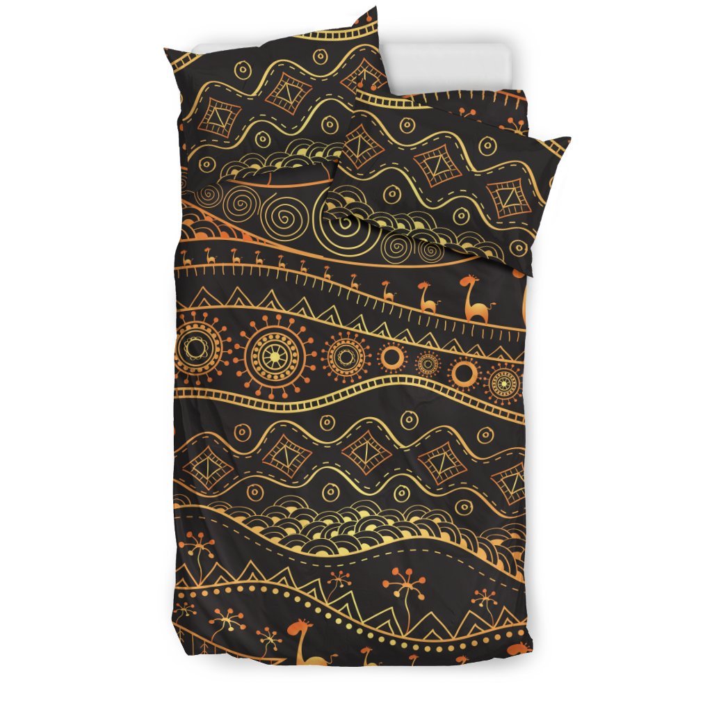 Gold African Design Duvet Cover Bedding Set