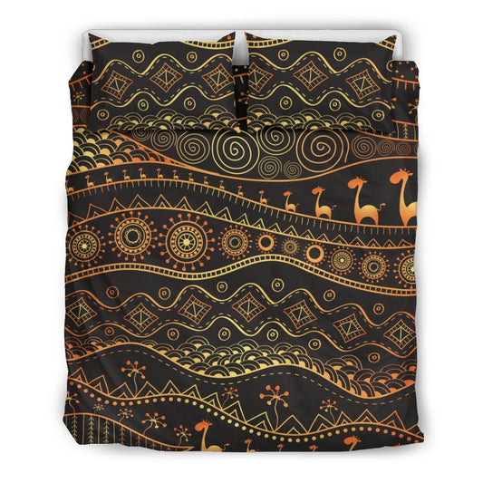 Gold African Design Duvet Cover Bedding Set