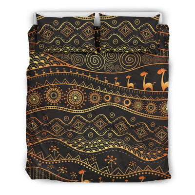 Gold African Design Duvet Cover Bedding Set