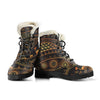 Gold African Design Faux Fur Leather Boots