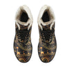 Gold African Design Faux Fur Leather Boots