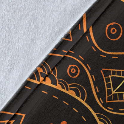 Gold African Design Fleece Blanket