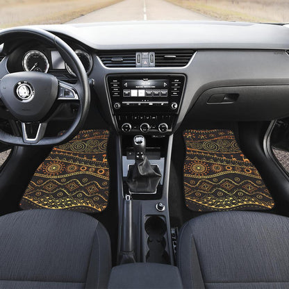 Gold African Design Front and Back Car Floor Mats
