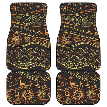 Gold African Design Front and Back Car Floor Mats