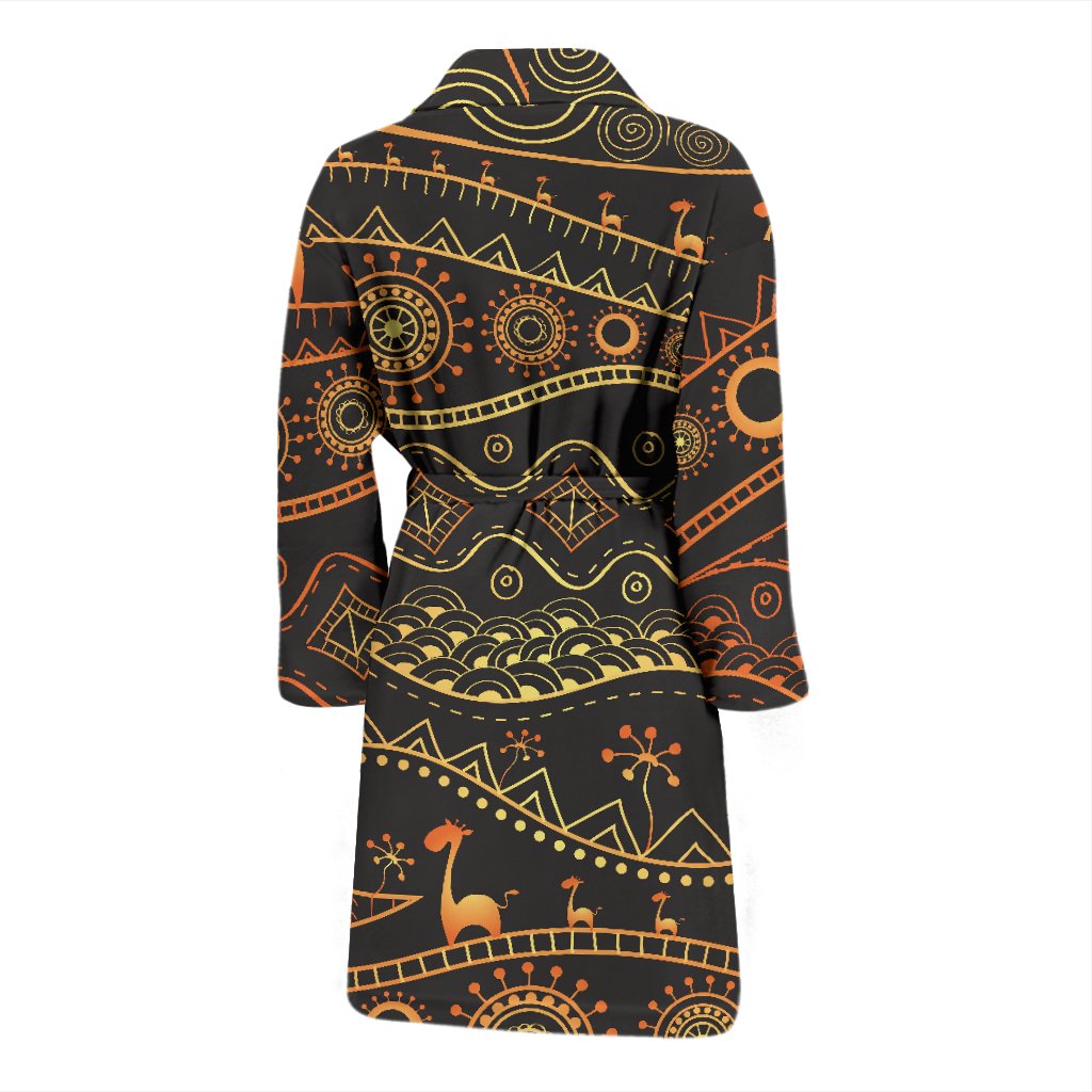 Gold African Design Men Bath Robe