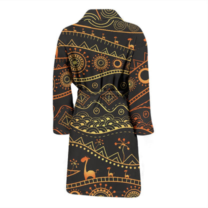 Gold African Design Men Bath Robe