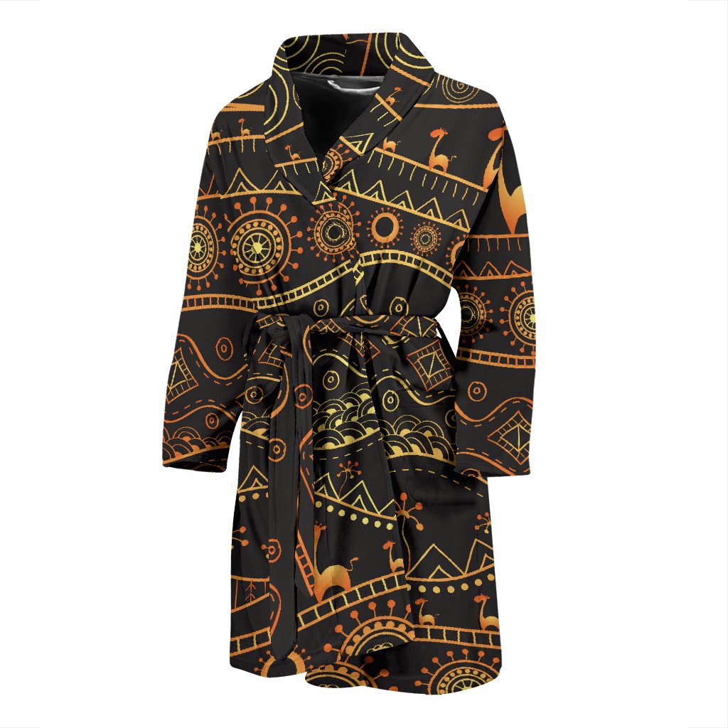 Gold African Design Men Bath Robe