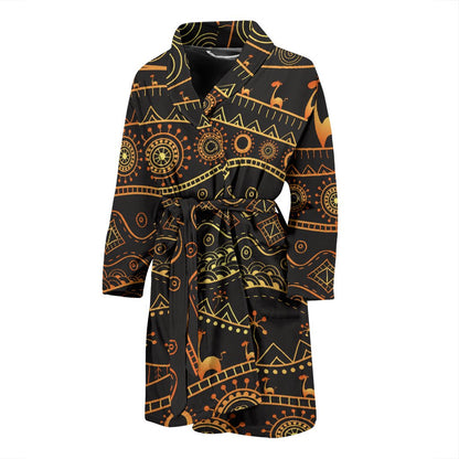 Gold African Design Men Bath Robe