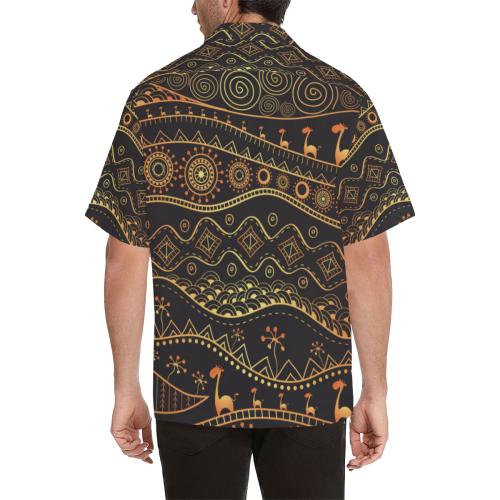 Gold African Design Men Hawaiian Shirt