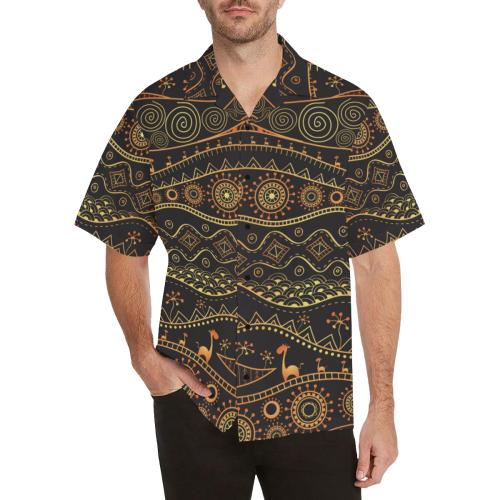 Gold African Design Men Hawaiian Shirt