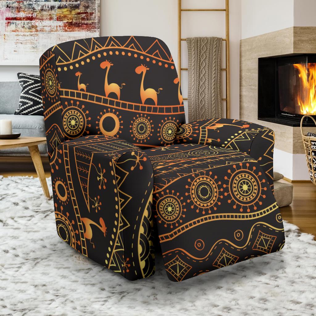 Gold African Design Recliner Slipcover-JORJUNE.COM