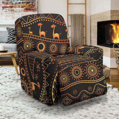 Gold African Design Recliner Slipcover-JORJUNE.COM