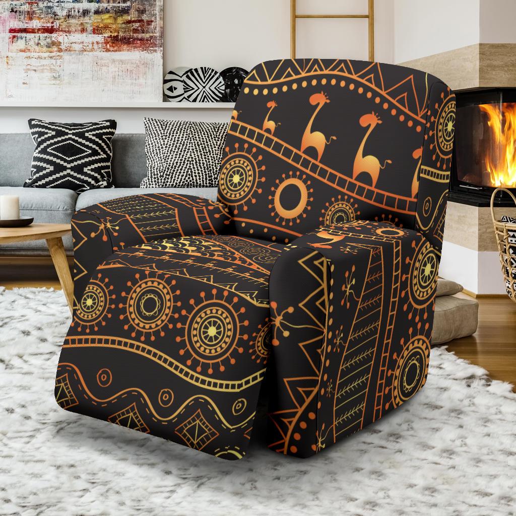 Gold African Design Recliner Slipcover-JORJUNE.COM