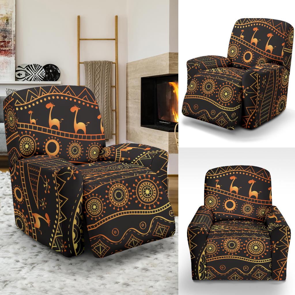 Gold African Design Recliner Slipcover-JORJUNE.COM