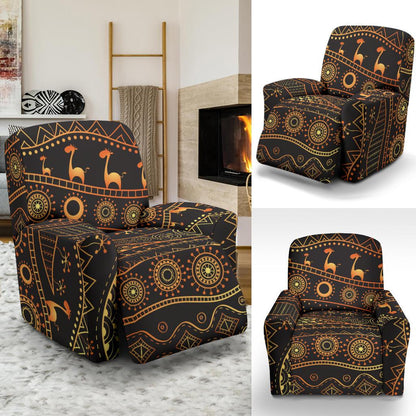 Gold African Design Recliner Slipcover-JORJUNE.COM