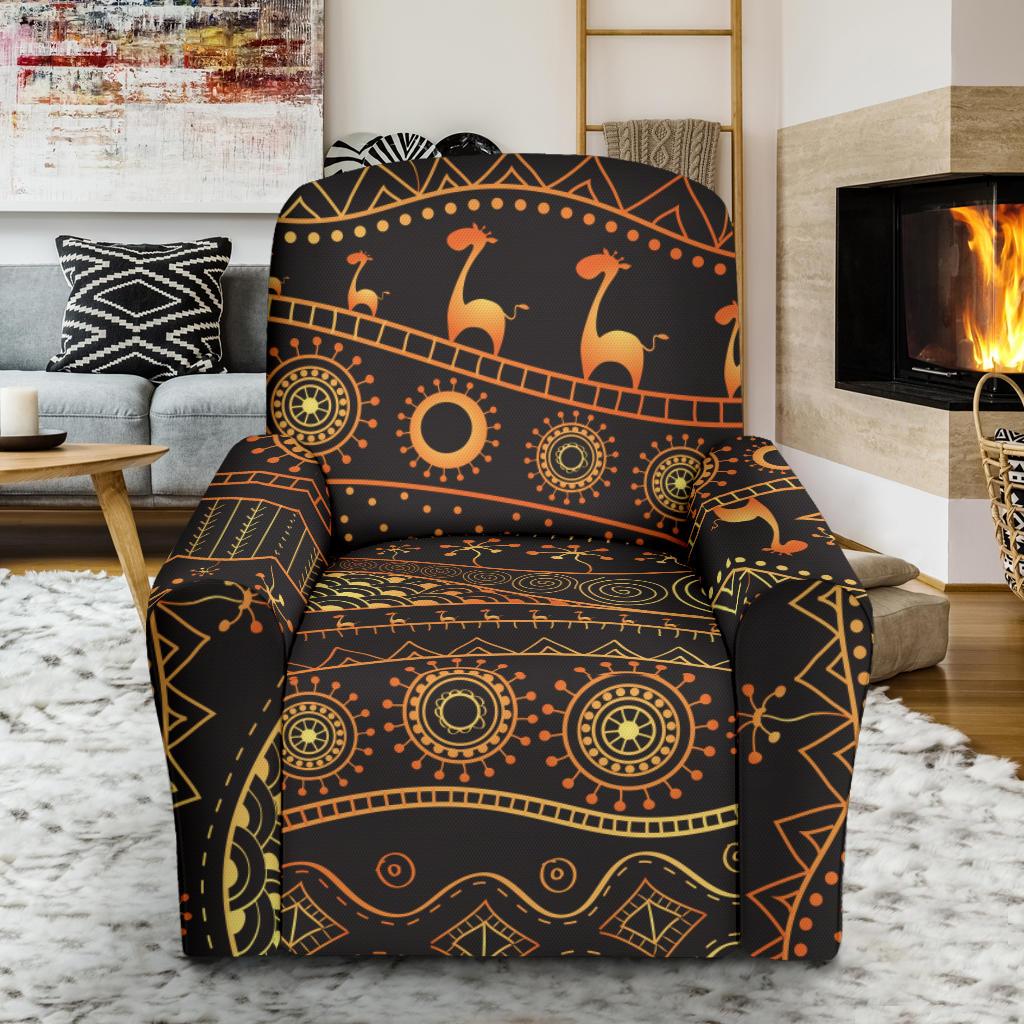 Gold African Design Recliner Slipcover-JORJUNE.COM
