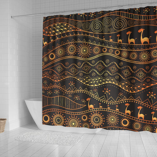 Gold African Design Shower Curtain