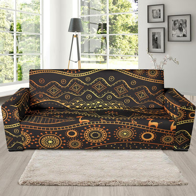 Gold African Design Sofa Slipcover-JORJUNE.COM