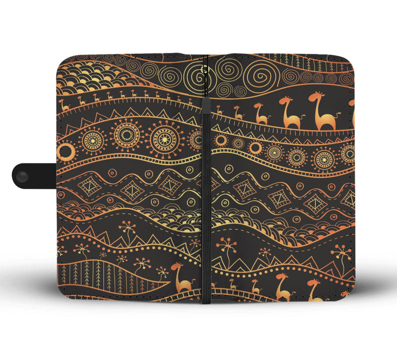 Gold African Design Wallet Phone Case