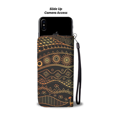 Gold African Design Wallet Phone Case