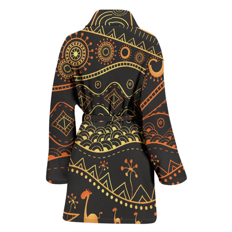 Gold African Design Women Bath Robe