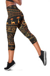 Gold African Design Women Capris