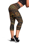 Gold African Design Women Capris