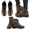 Gold African Design Women Leather Boots