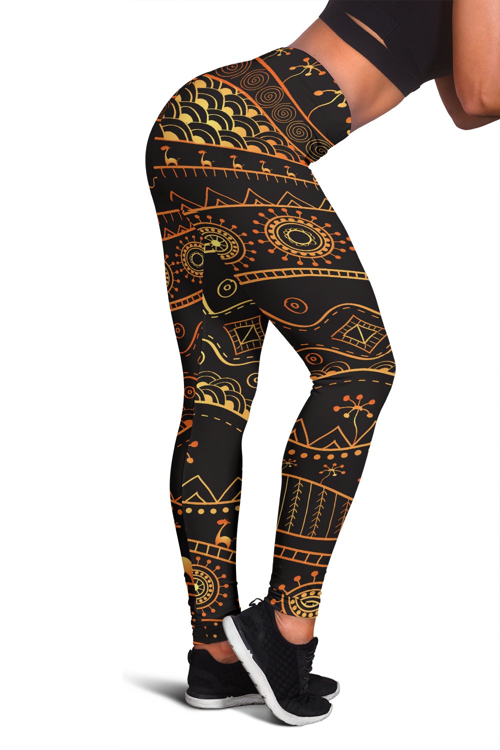 Gold African Design Women Leggings