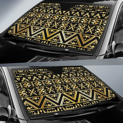 Gold Aztec Tribal Car Sun Shade-JorJune