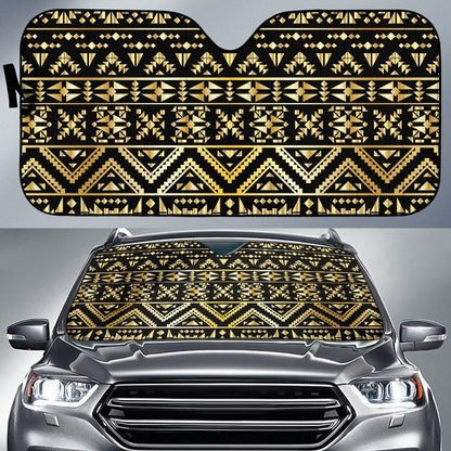 Gold Aztec Tribal Car Sun Shade-JorJune