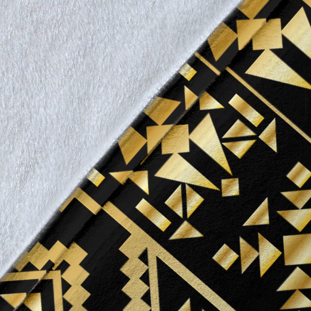 Gold Aztec Tribal Fleece Blanket