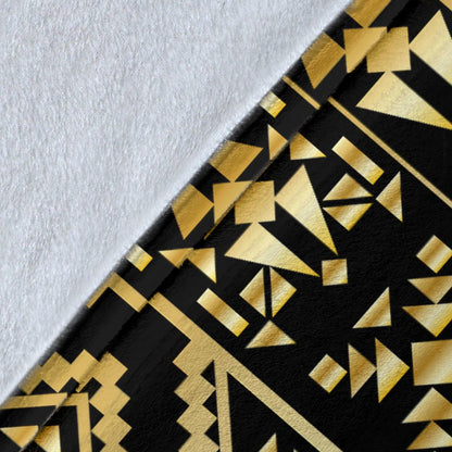 Gold Aztec Tribal Fleece Blanket