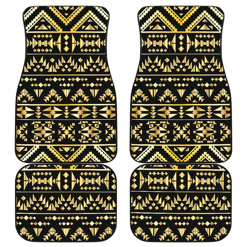 Gold Aztec Tribal Front and Back Car Floor Mats
