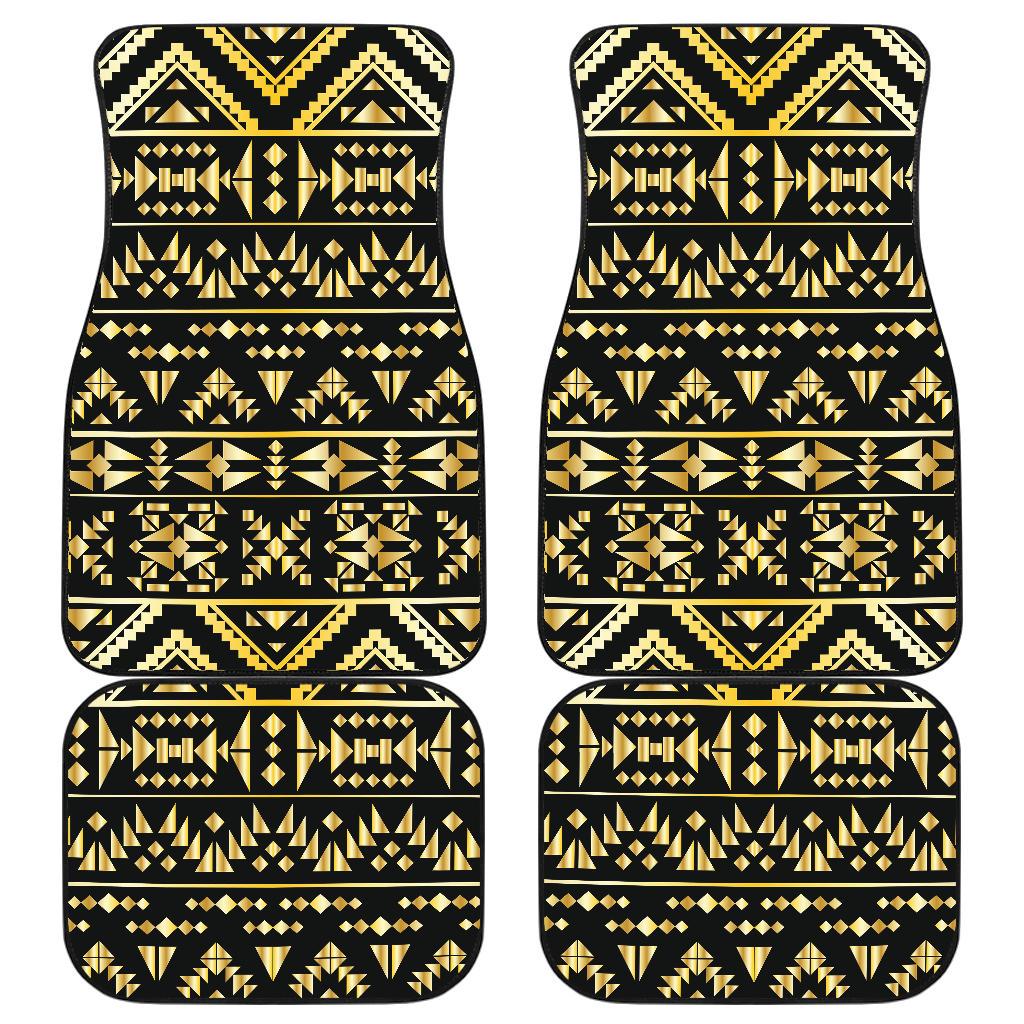 Gold Aztec Tribal Front and Back Car Floor Mats