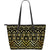 Gold Aztec Tribal Large Leather Tote Bag