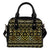 Gold Aztec Tribal Leather Shoulder Handbag